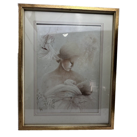 Margaret Kane "Love" Signed Matted & Framed Lithograph/Print Needs fix in frame - Picture 2 of 10